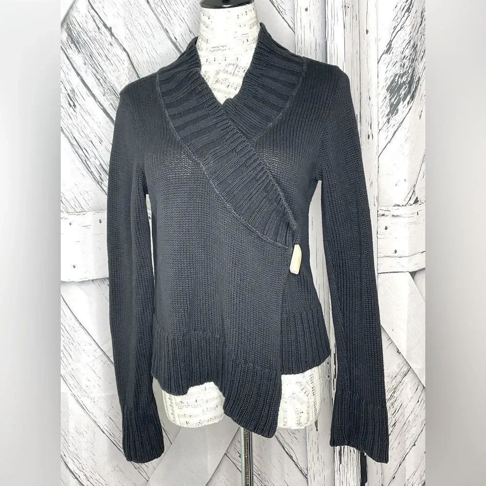 Willow Cardigan Asymmetrical Black Small